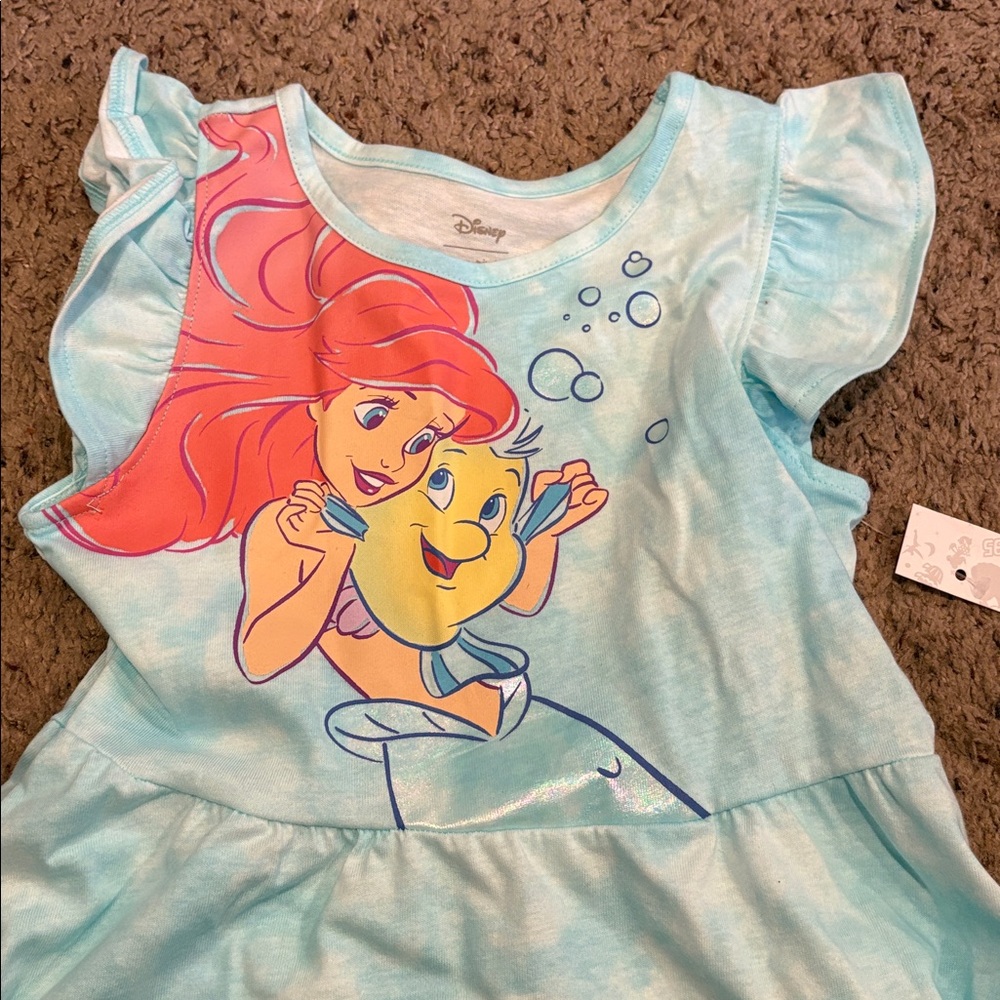 Disney Ariel Blue and White Kids Dress - Picture 2 of 4